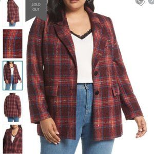 HALOGEN TWEED MULTI RED YELLOW JACKET